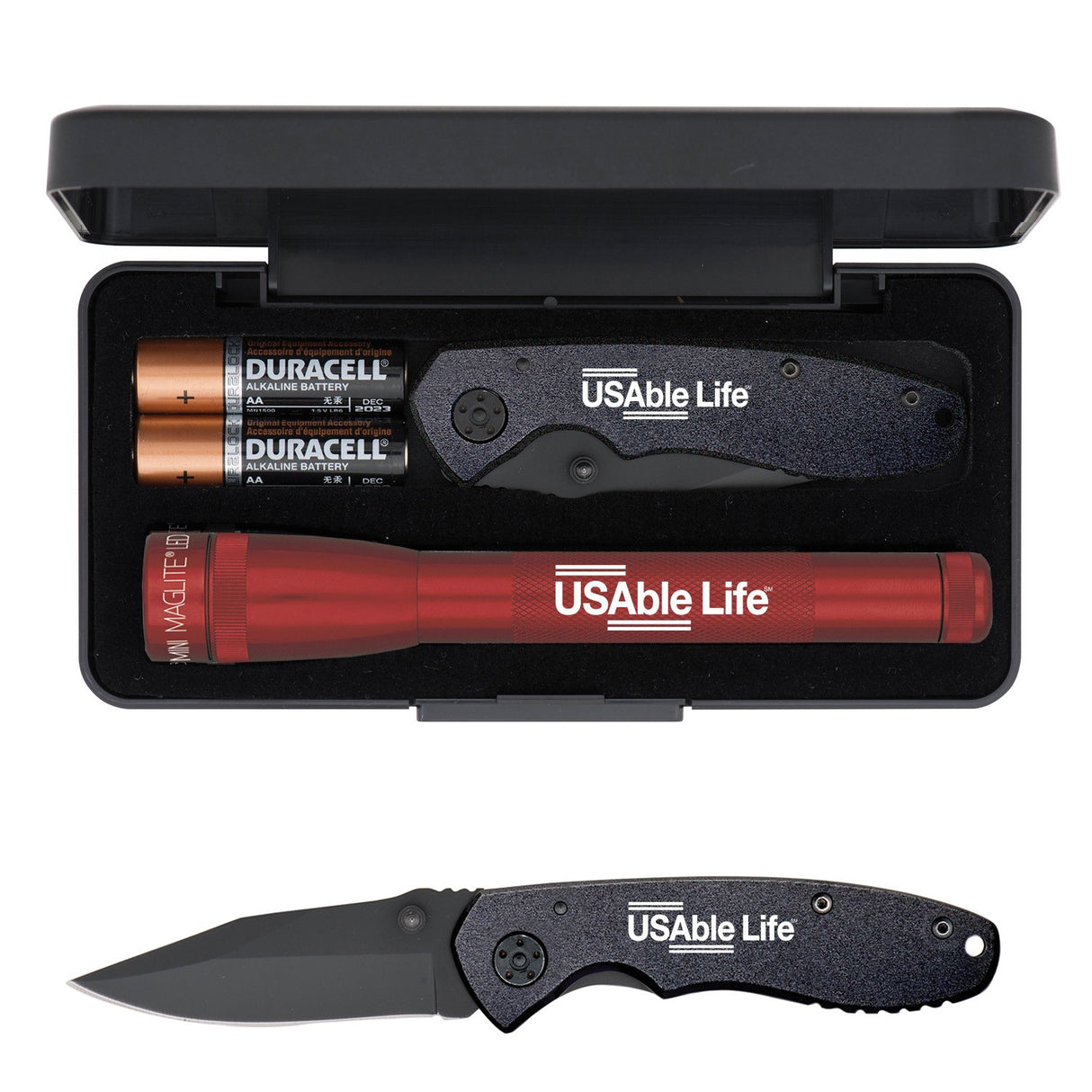 "AA" LED Mini Maglite® With Warhawk Pocket Knife