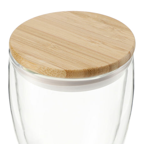 FSC 100% Bamboo lid 12oz Easton Glass Cup