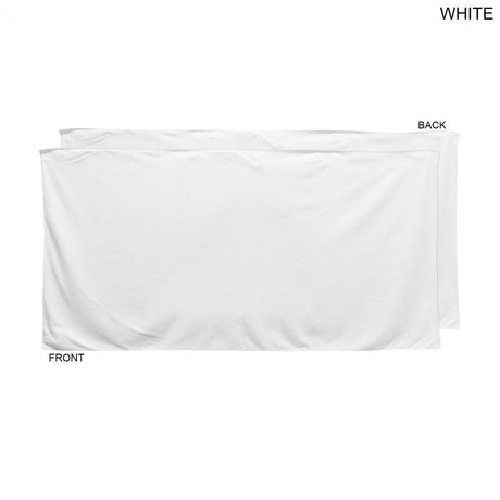 72 Hr Fast Ship - Plush and Soft White Velour Terry Cotton Blend Shower Towel, 24x48, Sublimated