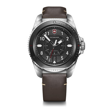 Journey Black Dial Watch w/Brown Leather Strap