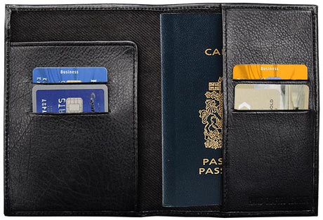 ~ Passport Holder genuine top grain leather black