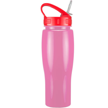 24 Oz. Contour Bottle w/ Sport Sip Lid And Straw - Solid Colors