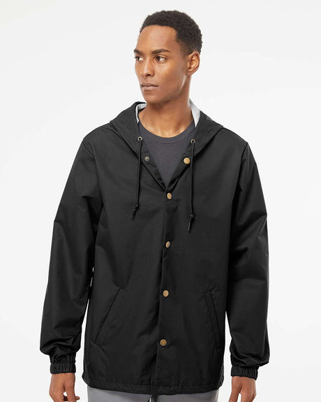 Independent Trading Co. Water Resistant Hooded Windbreaker Jacket