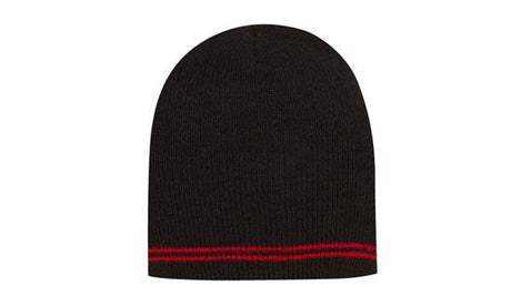 Skull Acrylic Toque Beanie w/Stripes