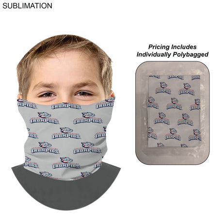 Individually Polybagged Tubular YOUTH Neck Gaiter Facemasks