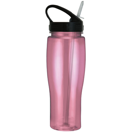 24 Oz. Contour Translucent Bottle w/ Sport Sip Lid and Straw