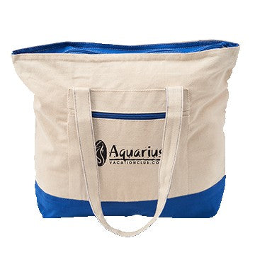 12 Oz. Cotton Canvas Zippered Boat Tote