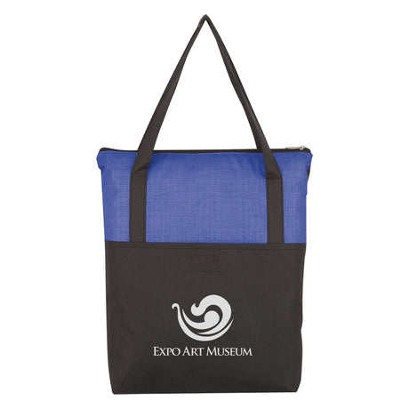 Crosshatch Non-woven Zippered Tote Bag