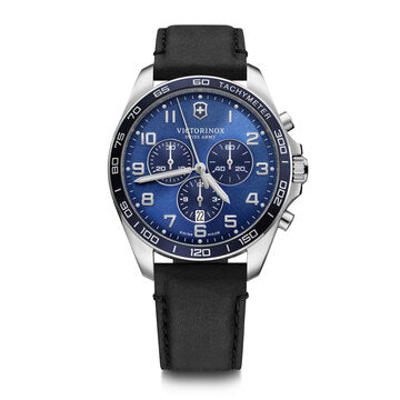 FieldForce Blue Chronograph Dial w/Black Leather Strap