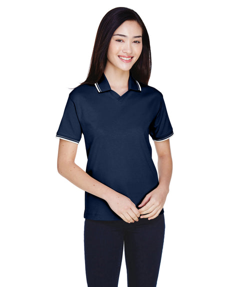 DEVON AND JONES Ladies' Tipped Perfect Pima Interlock Polo