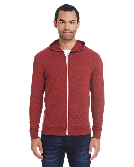 THREADFAST Unisex Triblend Full-Zip Light Hoodie