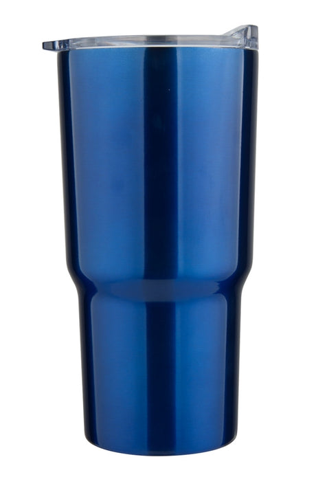 Minto 20oz double wall stainless steel mug with push on lid, blue