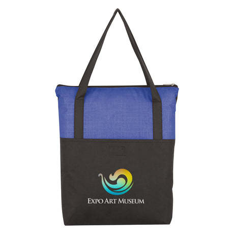 Crosshatch Non-woven Zippered Tote Bag