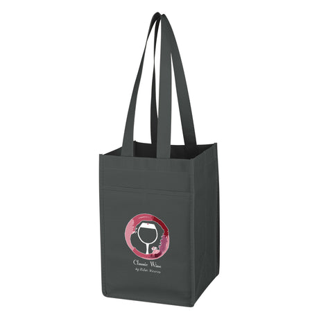 Non-woven 4 Bottle Wine Tote Bag