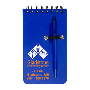 "Monterey" Pocket Sized Spiral Jotter Notepad Notebook w/Pen