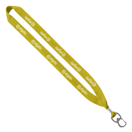 3/4" Polyester Lanyard w/Metal Crimp & Metal Bottle Opener