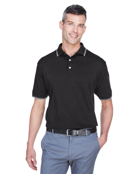 DEVON AND JONES Men's Tipped Perfect Pima Interlock Polo