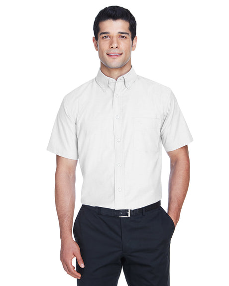 Harriton Men's Short-Sleeve Oxford with Stain-Release