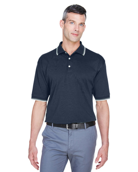 DEVON AND JONES Men's Tipped Perfect Pima Interlock Polo