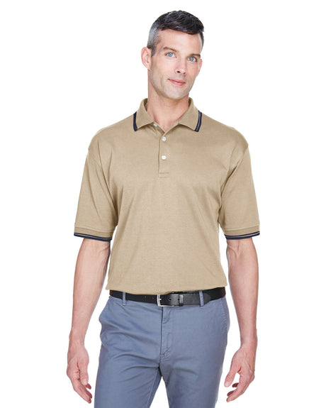 DEVON AND JONES Men's Tipped Perfect Pima Interlock Polo