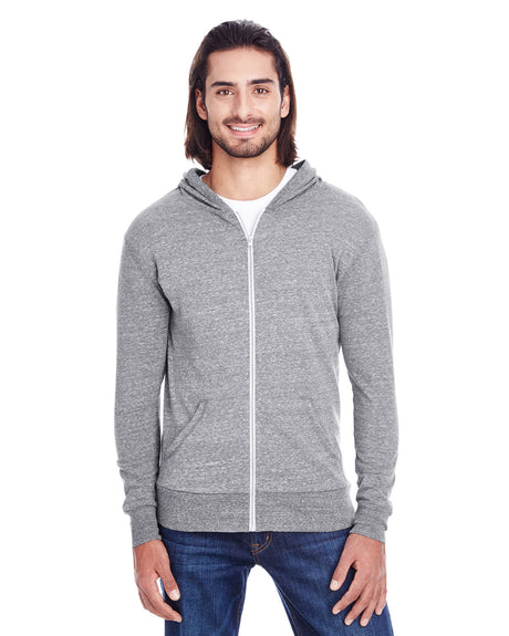 THREADFAST Unisex Triblend Full-Zip Light Hoodie