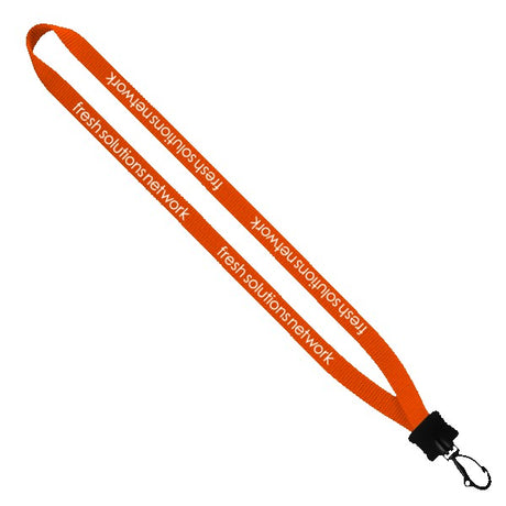 1/2" Smooth Nylon Lanyard w/Plastic Clamshell & Swivel Snap Hook