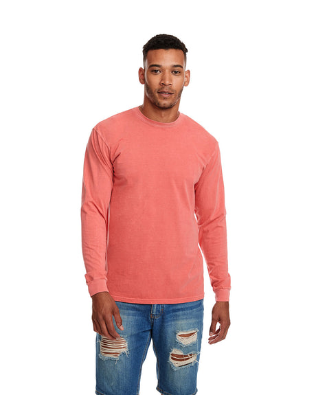 NEXT LEVEL APPAREL Adult Inspired Dye Long-Sleeve Crew with Pocket