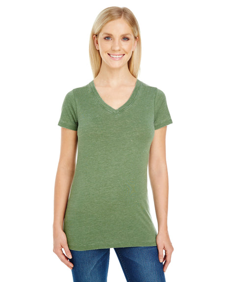 THREADFAST Ladies' Vintage Dye Short-Sleeve V-Neck T-Shirt