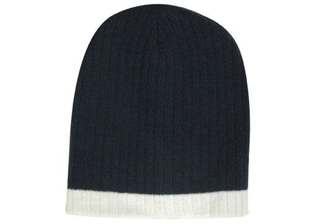 2 Tone Cable Knit Beanie