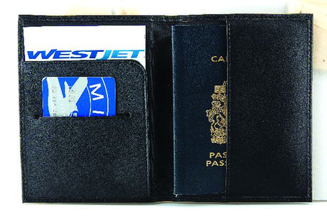 Passport Holder black bonded leather