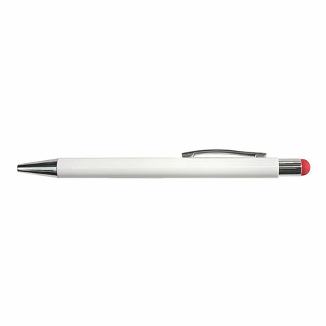 Stewart Aluminum Plunger Action Pen W/Silver Trim and coloured PDA Stylus (Stock 3-5 Days)