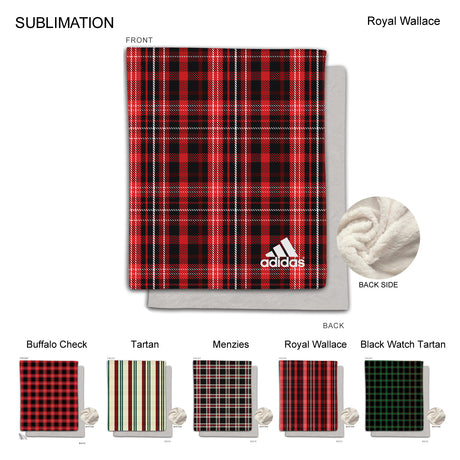 Stock Plaid Design Plush and Cozy Mink flannel Fleece blanket, 50"x60", Sublimated