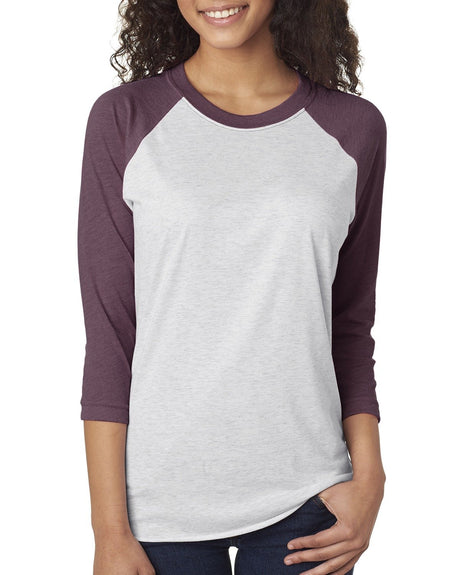 NEXT LEVEL APPAREL Unisex Triblend 3/4-Sleeve Raglan