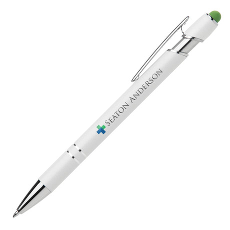 Ellipse Softy White Barrel Pen w/ Stylus - ColorJet