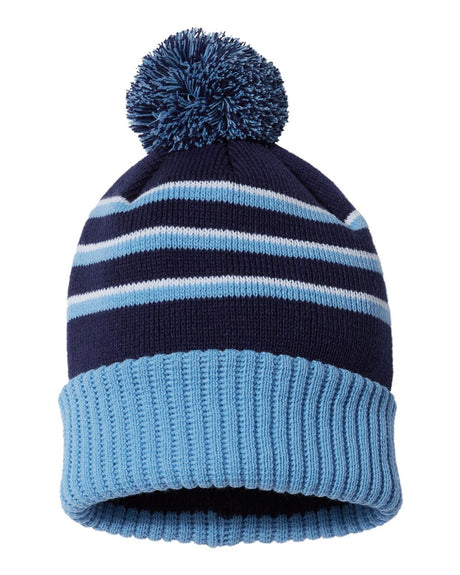 Richardson® Stripe Pom Cuffed Beanie