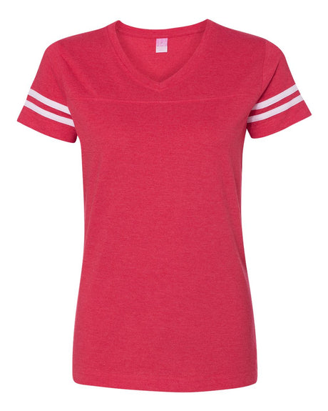 L.A.T. Women's Football V-Neck Fine Jersey Tee