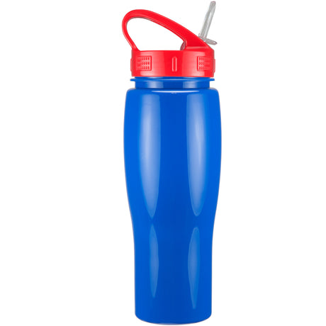 24 Oz. Contour Bottle w/ Sport Sip Lid And Straw - Solid Colors