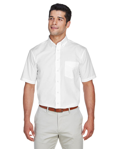 DEVON AND JONES Men's Crown Woven Collection? Solid Broadcloth Short-Sleeve Shirt