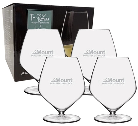 T-Glass Riesling 15oz European crystal stemless wine S/4 in Retail gift box