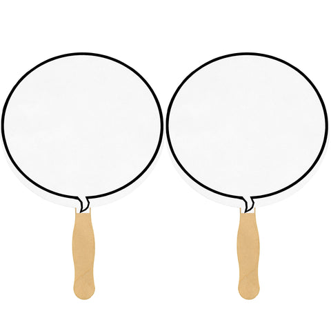 Talk Bubble Sandwiched Hand Fan (2 Side/ 1 imprint color)