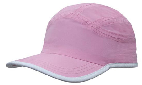 Microfiber Sports Cap w/Trim on Edge of Crown & Peak