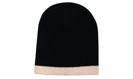 Roll Down 2-Tone Acrylic Toque Beanie