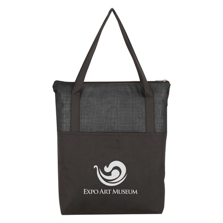 Crosshatch Non-woven Zippered Tote Bag