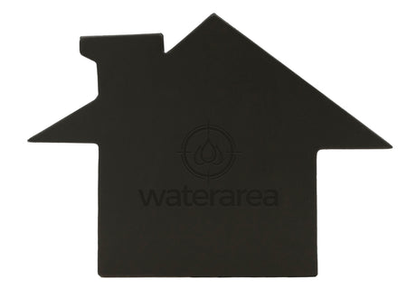 House Shaped single coaster black, Thick European Bonded Leather - no backing