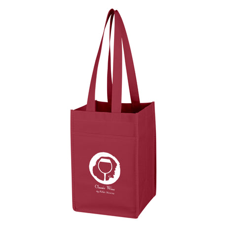 Non-woven 4 Bottle Wine Tote Bag