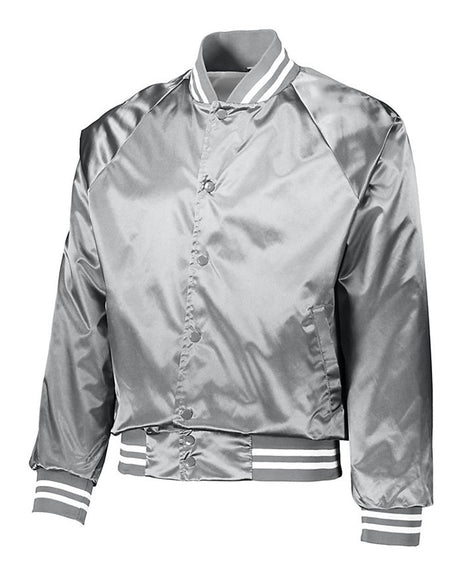 Augusta Sportswear Satin Baseball Jacket w/Striped Trim