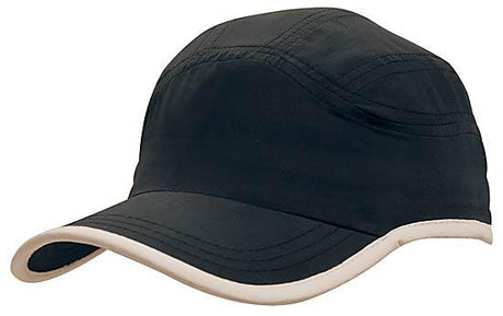 Microfiber Sports Cap w/Trim on Edge of Crown & Peak