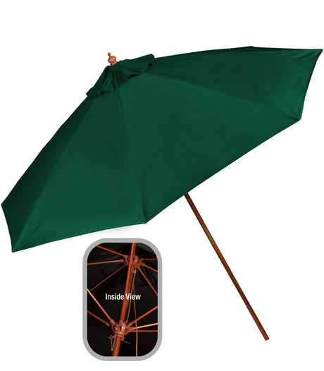 9' Wooden Market Umbrella