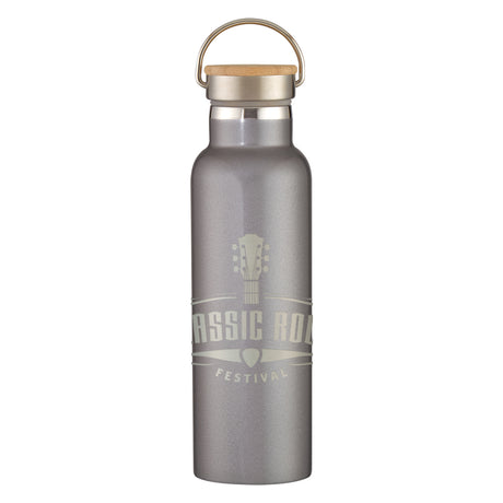 21 Oz. Full Laser Tipton Stainless Steel Bottle With Bamboo Lid