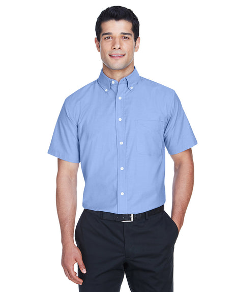 Harriton Men's Short-Sleeve Oxford with Stain-Release